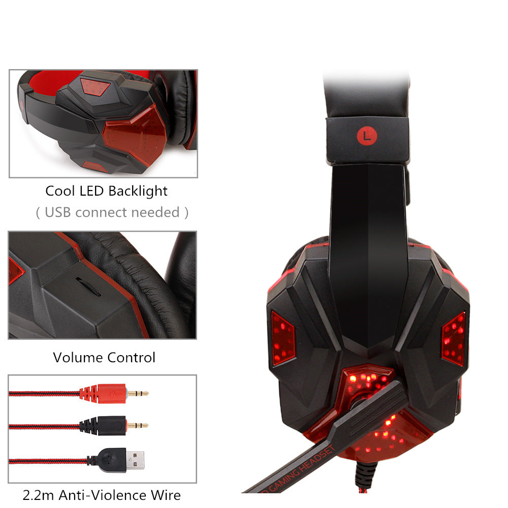 Audífonos Gamer con Luz LED y Micrófono